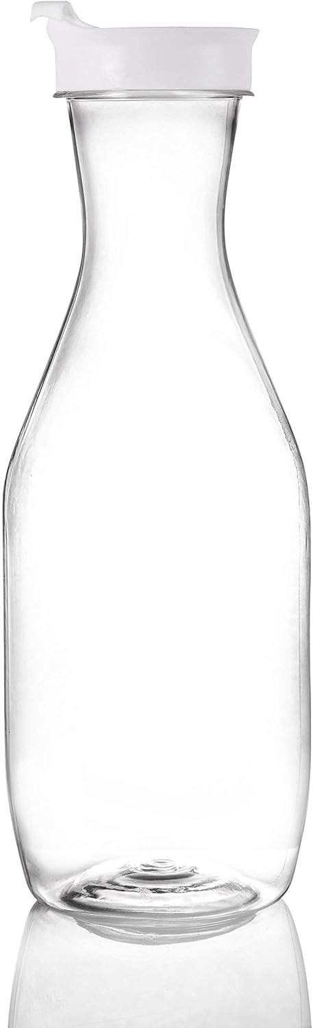 Blасk Frіdау Sаlе 2022 Party Bargains 50 Oz. Clear Plastic Pitcher - [6 Pack] White Cap Premium Quality & Heavy Duty Water Containers - Excellent for Iced Tea, Powdered Juice, Cold Brew, Mimosa Bar