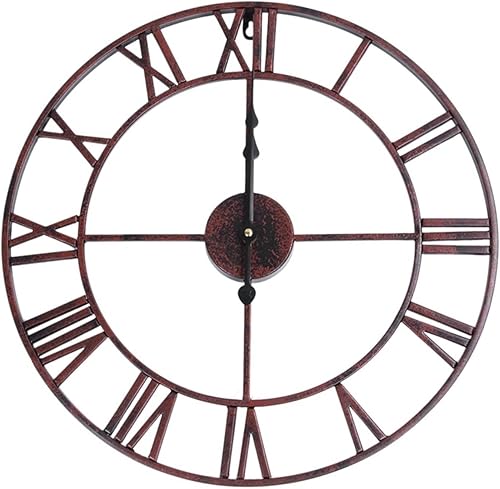 Clock Chocolate Color Vintage Style Statement Metal Country Style Creative Clocks Wall Home Decor Home Living Room Digital Efficency