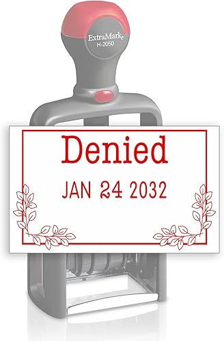 Miniatura 6 de Sello de fecha de oficina de estilo resistente con pago - Dater autoentintado - Estilo D - Color de tinta roja