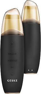 GESKE SmartAppGuided™ MicroCurrent Skin Scrubber & Blackhead Remover | 9 in 1 | Skincare tool | Pores cleaner | Anti-aging and cleansing | Professional face lift | Blackheads removal & extraction