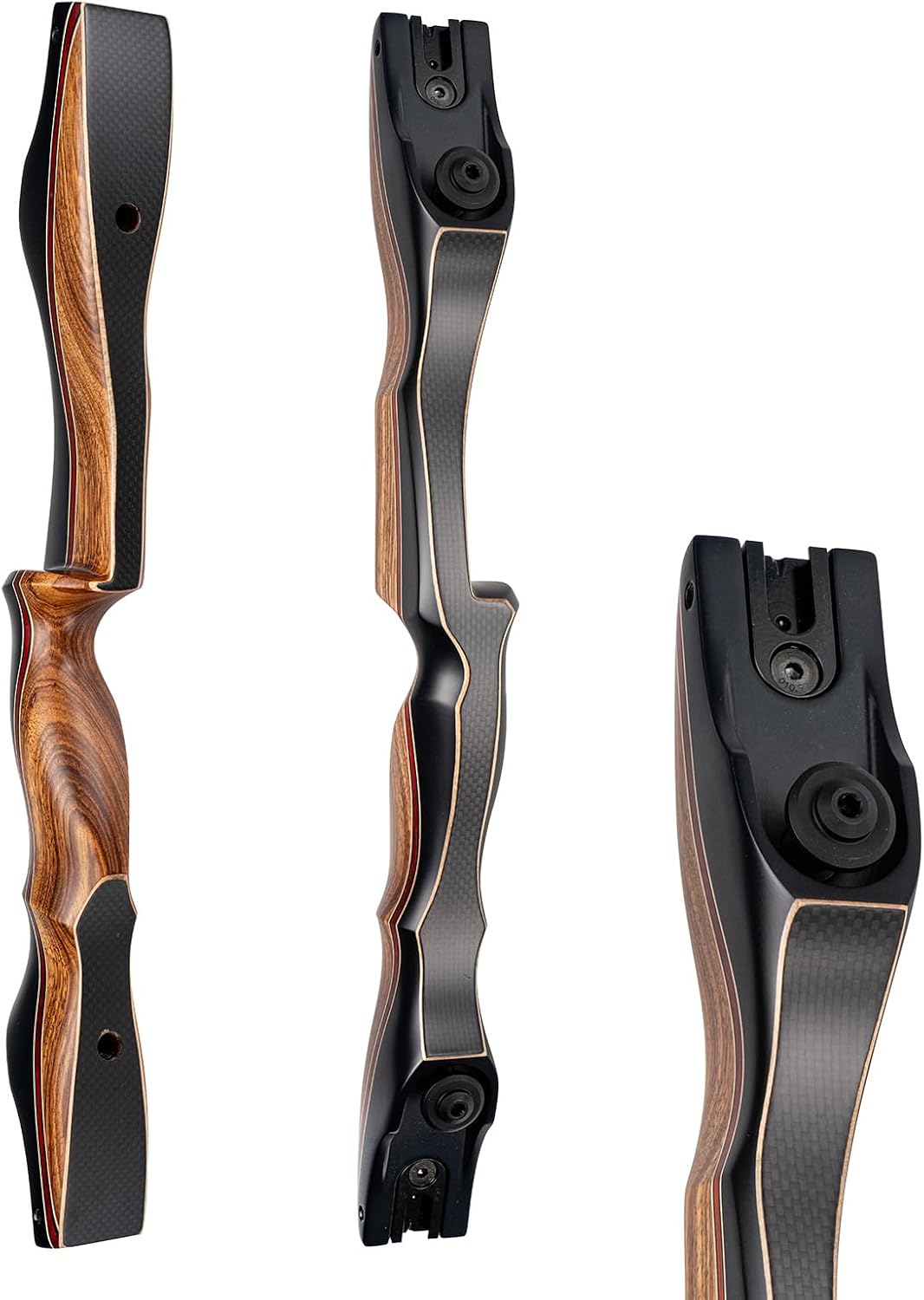 Deeseeker Archery ILF Recurve Riser 17"/19"/21"/23"/25" Wood Riser Right Hand & Left Hand Traditional ILF Archery for Hunting and Recurve Bow Shooting