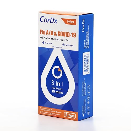 CorDx TyFast 10 Mins Flu AB & Covid 19 Prueba rápida multiplex, resultados en 10 minutos precisión omite los 15 espera, autorizado por la EUA, kit