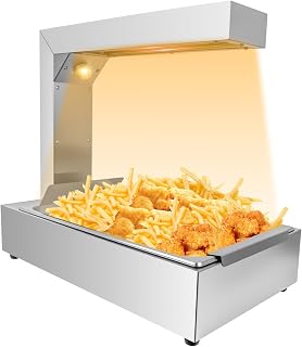 French Fry Warmer Commercial Food Heat Lamp/Food Warmer Light,Free-Standing Warming Dump Station Countertop Fries Food Warmer for Chips Churros Buffet Kitchen Restaurants 750W