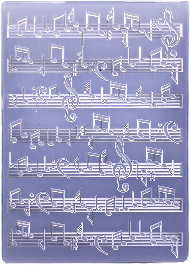 Plastic Embossing Folder 5x7 Inch Musical Score Paper Crafts Plastic Textured Impressions for Card Making Scrapbooking