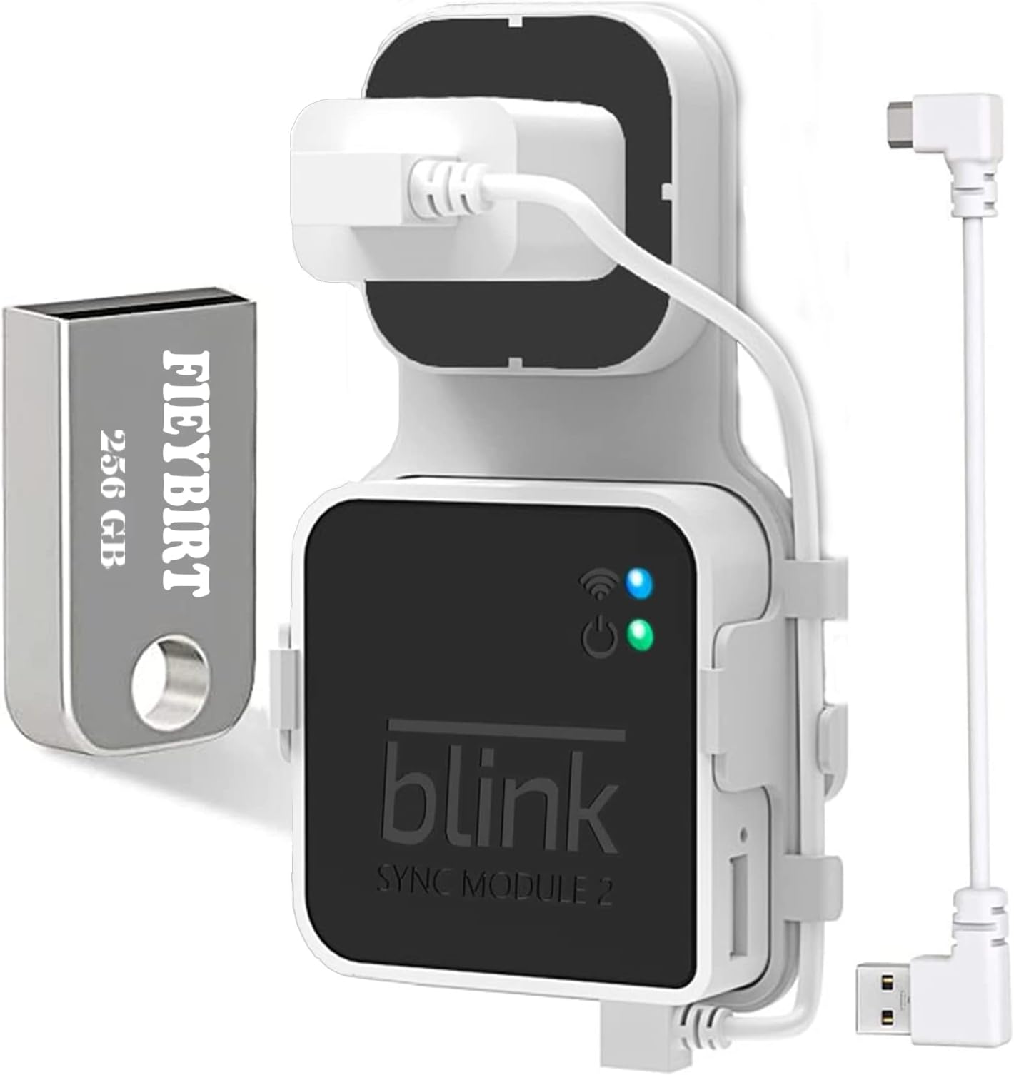 256GB Blink USB Flash Drive and Sync Module 2 Mount, Space Saving and Easy Move Mount Bracket Holder for Blink Outdoor Indoor Security System