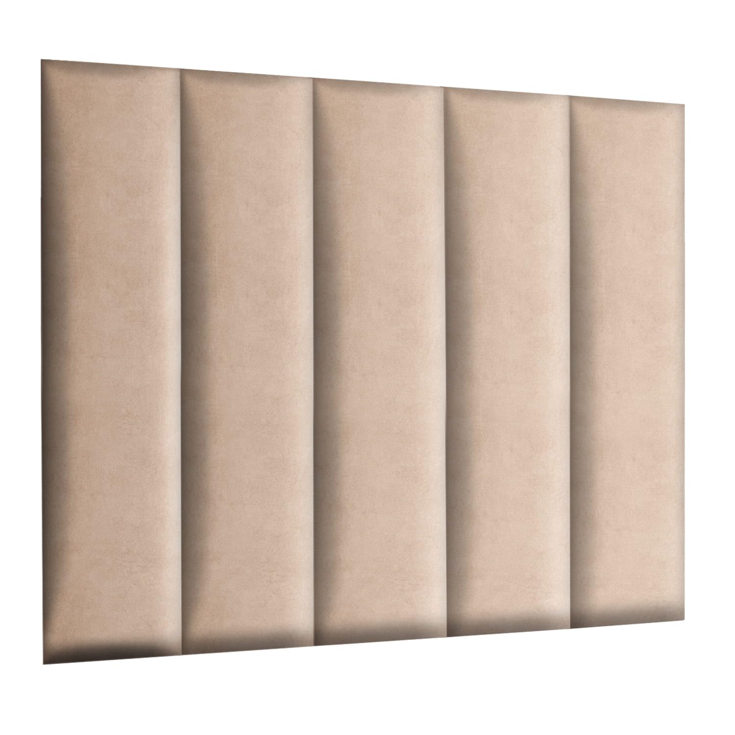 Panneau Mural Rembourré Velours Beige 30x120 Cm - Tête De Lit Décorative, Isolation Phonique, Facile à Poser