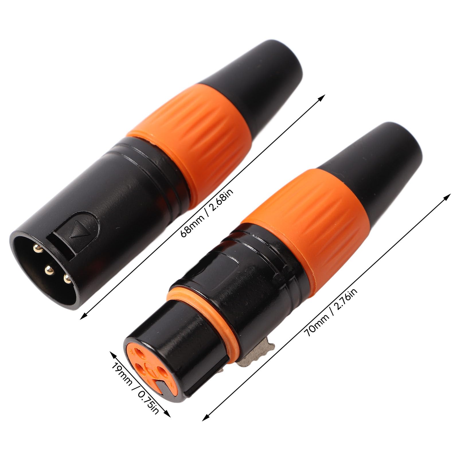 XLR Adapter Set, 10 Stück 3 Pin XLR Stecker Adapter 5 Männlich 5 Weiblich vergoldet für Lautsprecher Verstärker Mikrofone