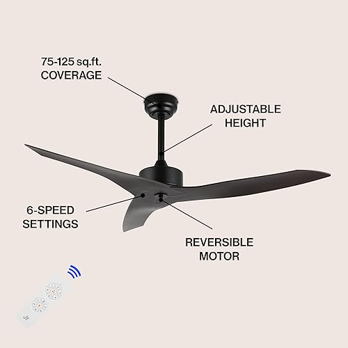 Miniatura 3 de JONATHAN Y JYL9715C Aldrin - Ventilador de techo de 6 velocidades con aplicación móvilcontrol remoto, 50 pulgadas, moderno, contemporáneo,