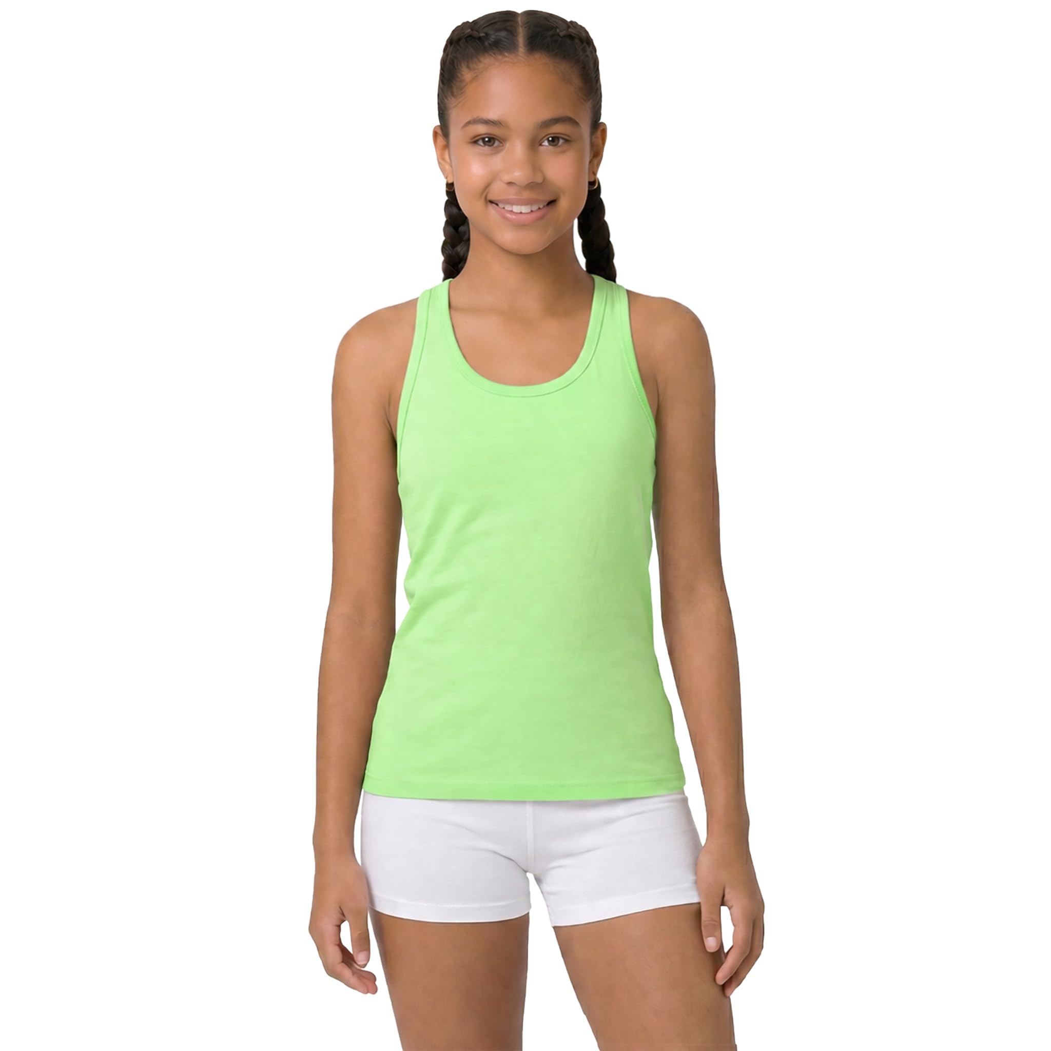 Lilax Girls' Racerback Tank Top 12 Apple Green