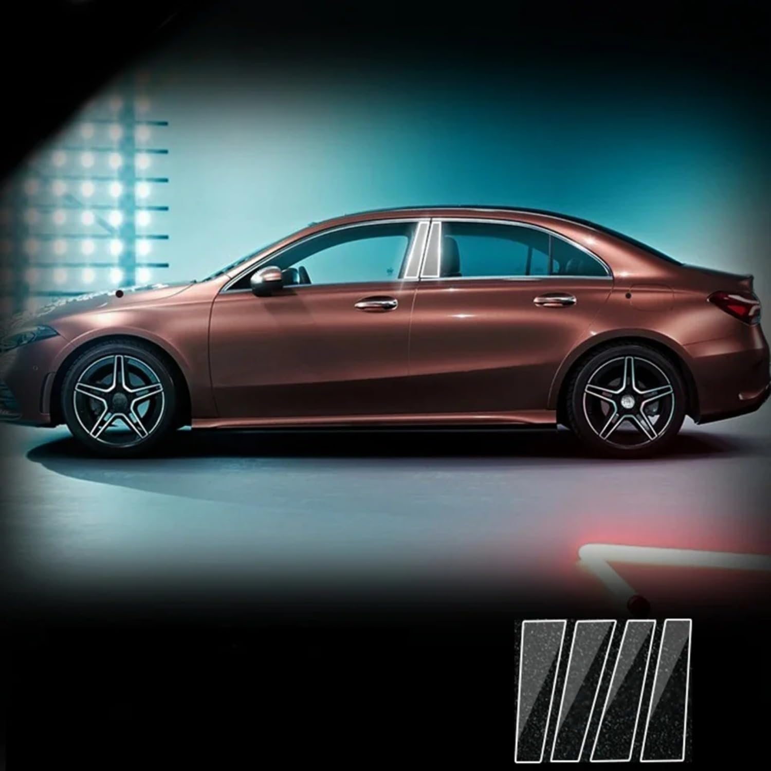 Pellicola protettiva in PPF per carrozzeria auto B C, pellicola protettiva in TPU trasparente, per Mercedes-Benz Classe A W177 2019-2023 (A trasparente)