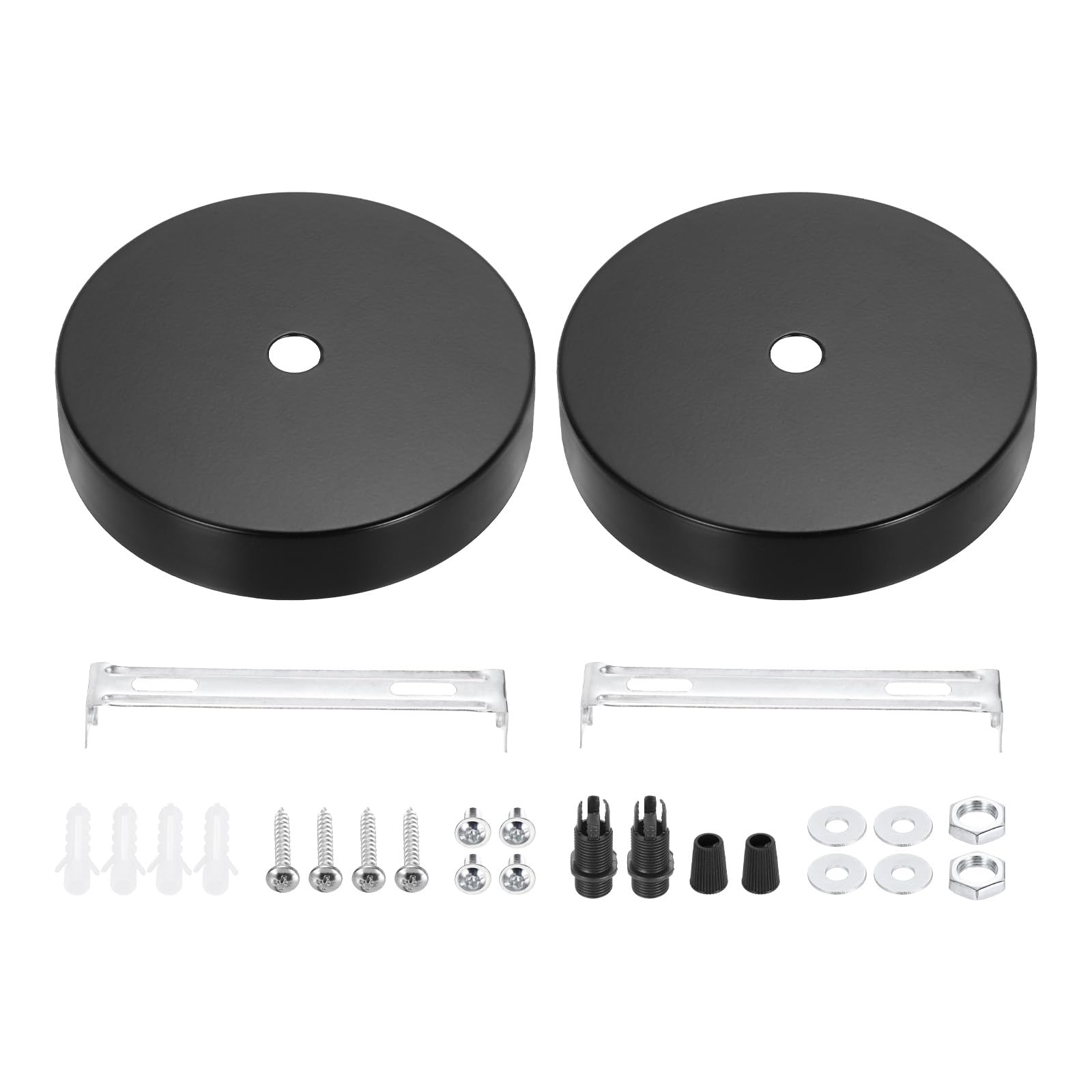 PATIKIL Ceiling Light Canopy Kit, Pendant Light Fixture Mounting Bracket Hanging Hardware with Fasteners for Chandelier, Black