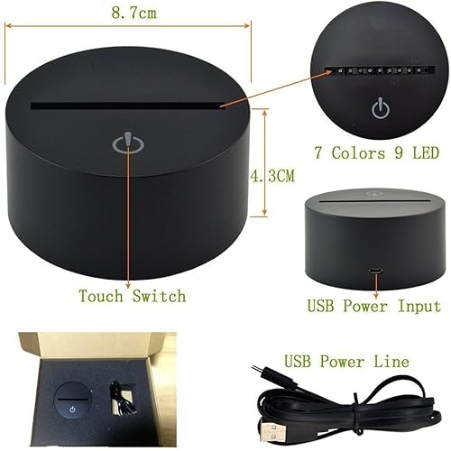 Miniatura 7 de Lámpara de ilusión de luz nocturna de cohete 3D, 7 cambio de color, LED, táctil, USB, mesa, regalo, juguetes para niños, decoración de Navidad,