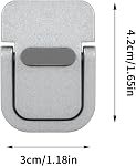 2 Pcs Mini Supports pour ordinateur portable, Support pour ordinateur portatif invisible, Support de clavier en alliage de zinc autocollant, Support pliable pour ordinateur portables de bureau Tablettes Notebook (Argent)