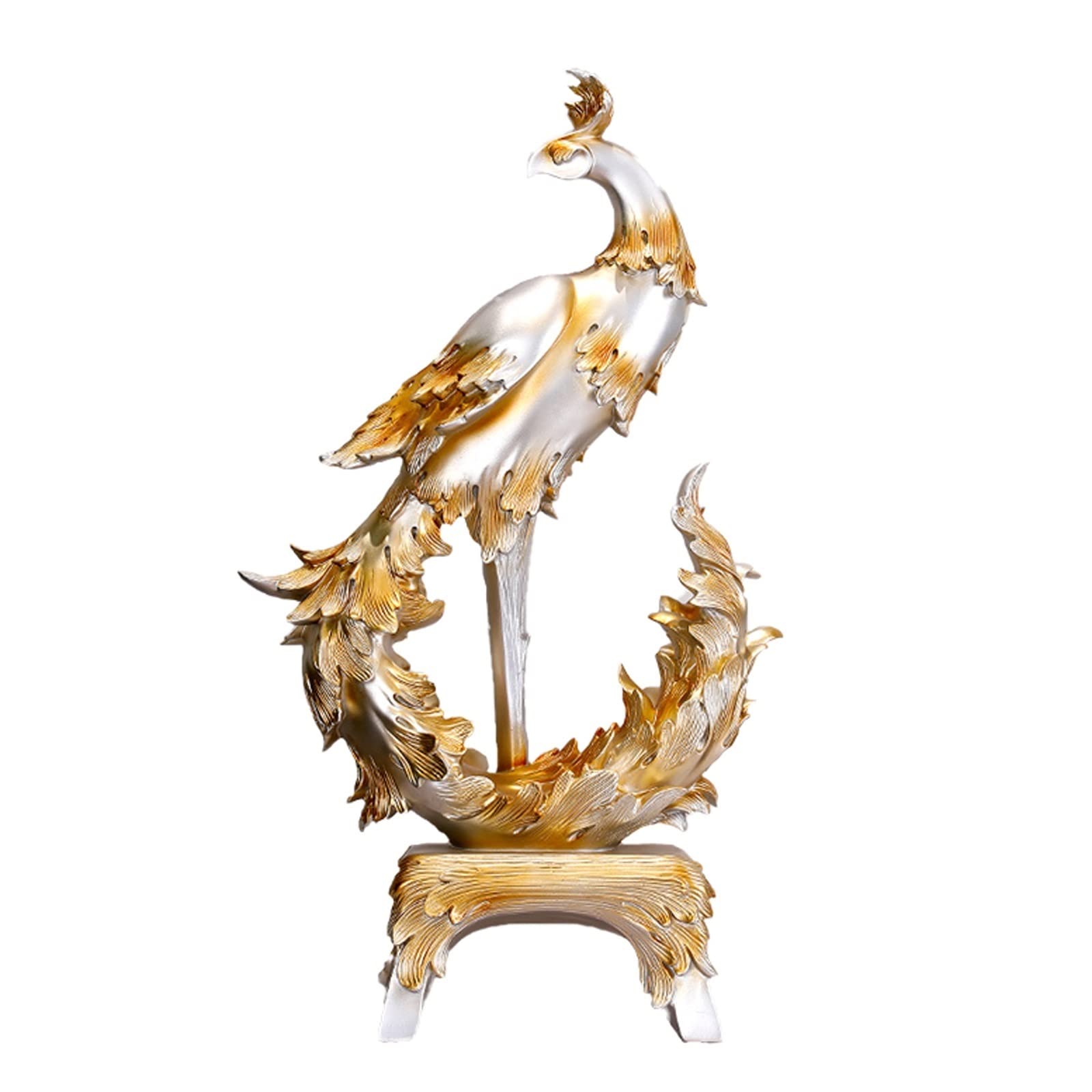Aottsd B Phoenix Resin Sculpture Figurine Handmade Living Room Desktop Decor Color 20Cm