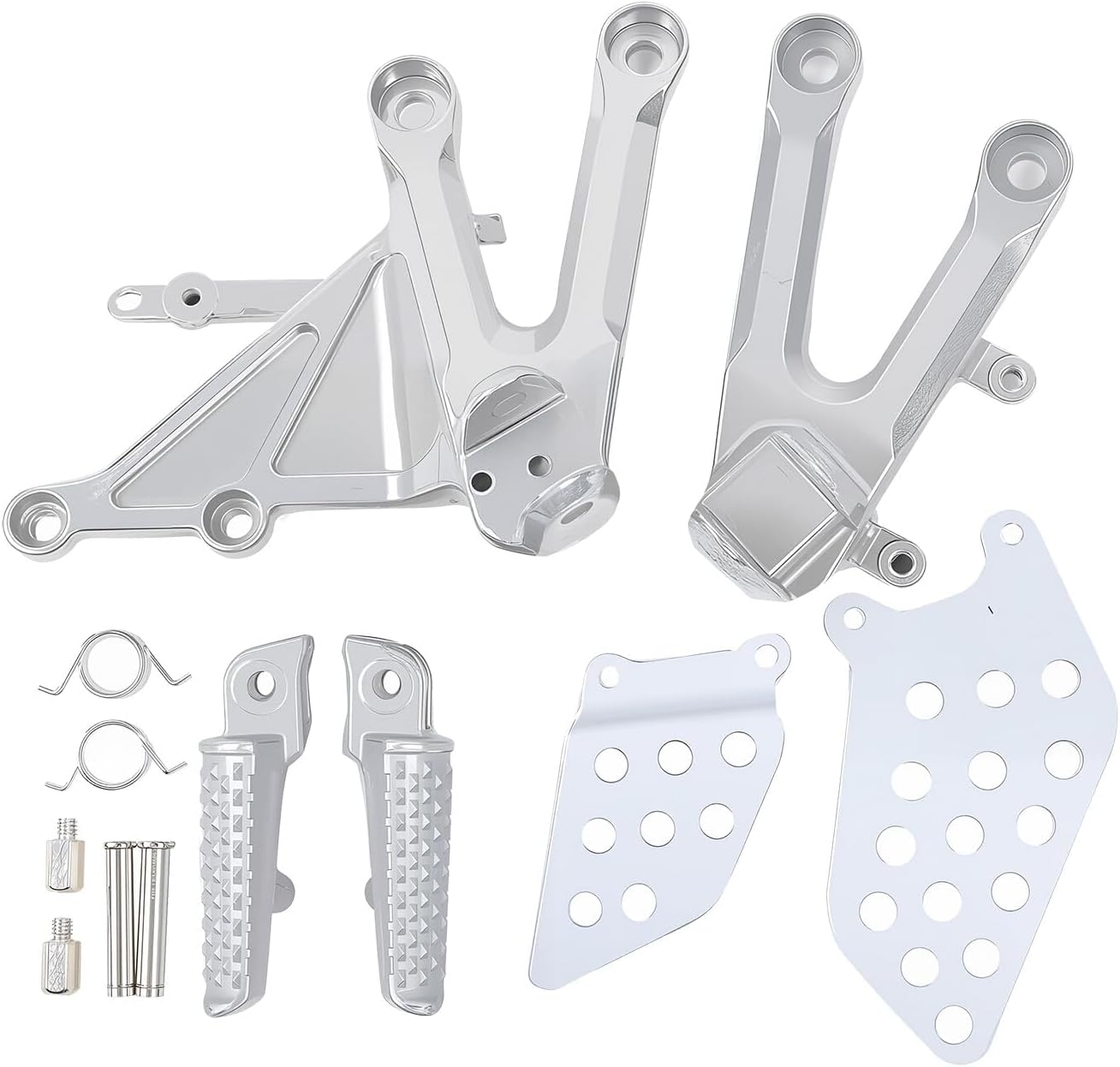 Motorcycle Rider Footpeg Bracket Kit With Front Foot Pegs Compatible With Honda CBR1000RR 2004-2007 Aluminum Replacement Footrests Set Black​