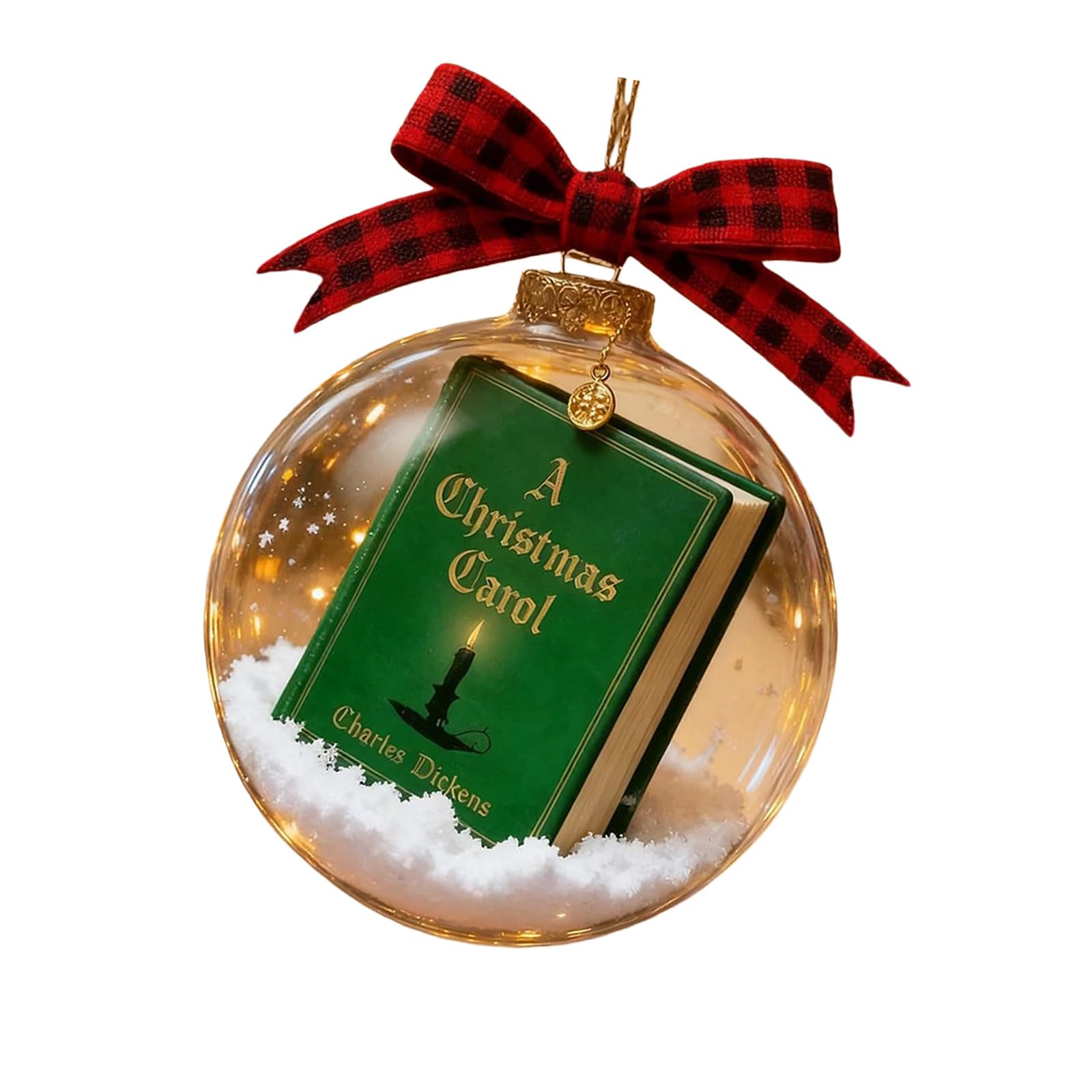 KAQNTUD Miniature Christmas Song Ornament in Book Shape Clear Acrylic Hanging Decorations for Christmas Tree Home Office Festival Parties Accessories Acrylic Christmas Tree Decoration