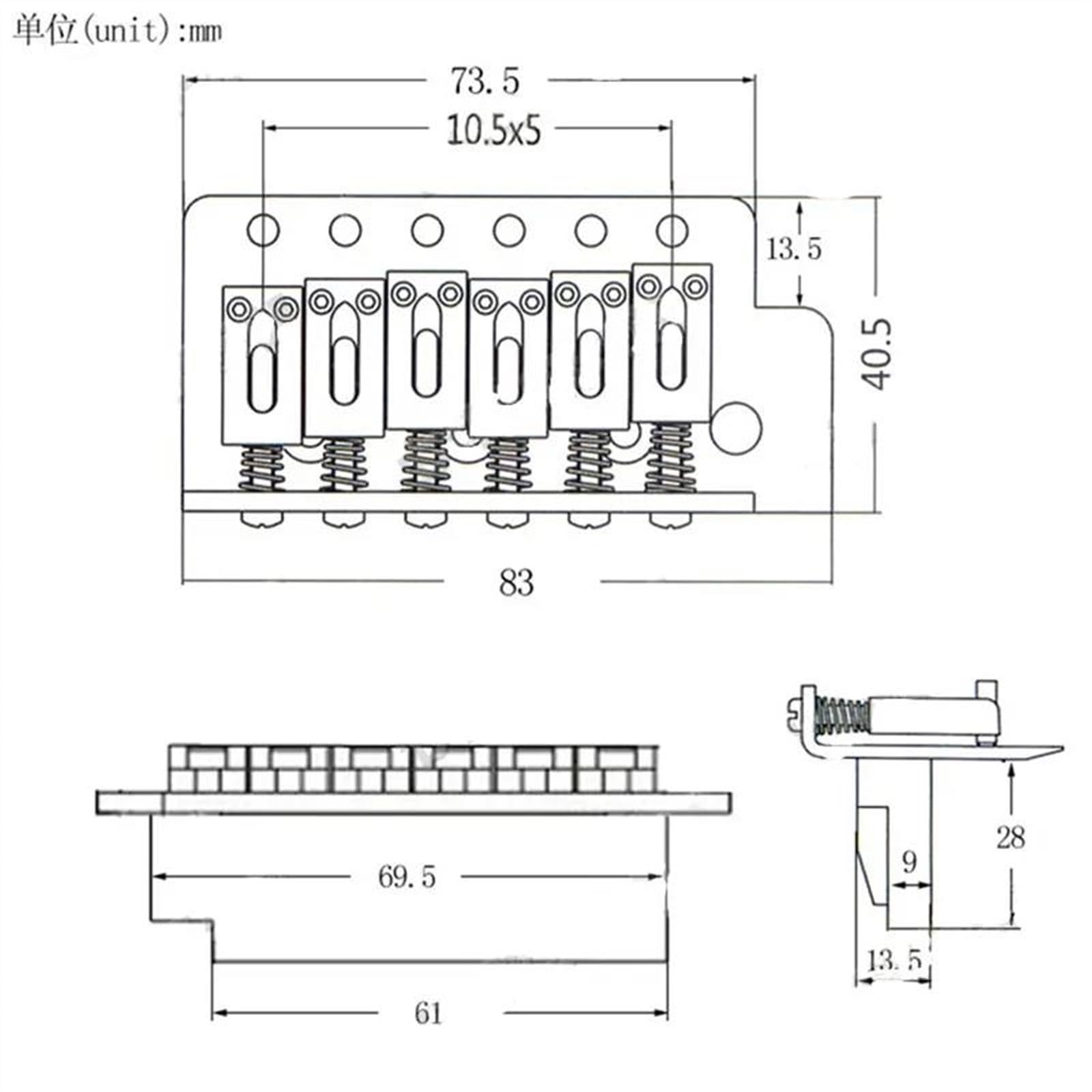 1 Zestaw Chromowany 6 Strun Gitara Elektryczna Mostek Tremolo Z Poprzeczką Akcesoria Gitarowe Części Instrument Muzyczny