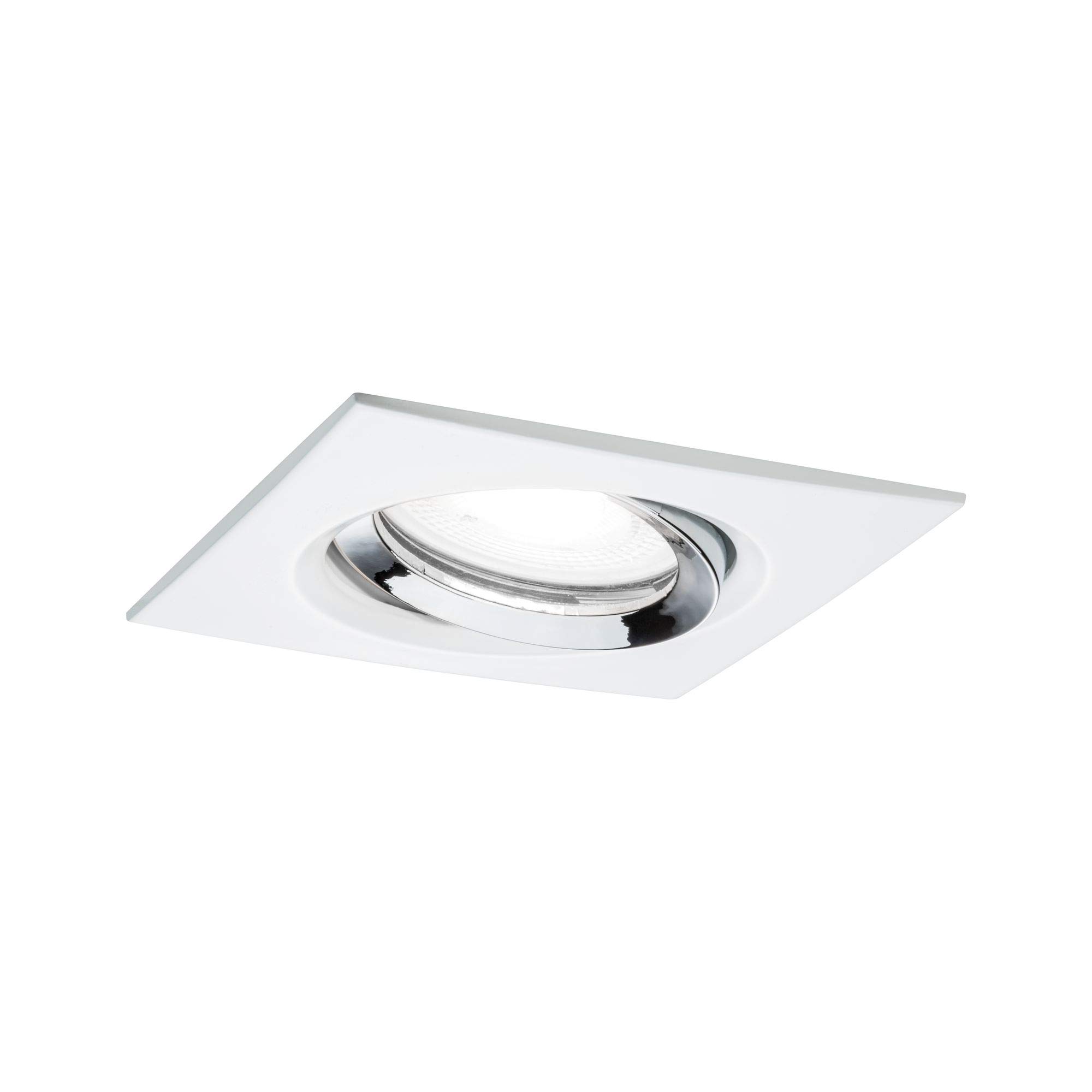Paulmann 93674 Nova Plus Led Recessed Luminaire Rect Swivel Incl 6W Ip65 Dim Recessed Spot White MattChrome Spot Alu