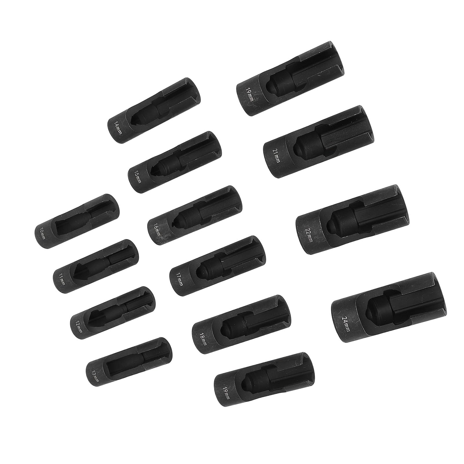 Tbest Juego de Llaves de Tubo para Línea de de Inyector de 1/2 Pulgada, 13 Piezas de Llaves de Tuerca Abocinada de Acero para Conexiones de Inyector de, Tubos Doblados, Sensores EGT, Interruptores