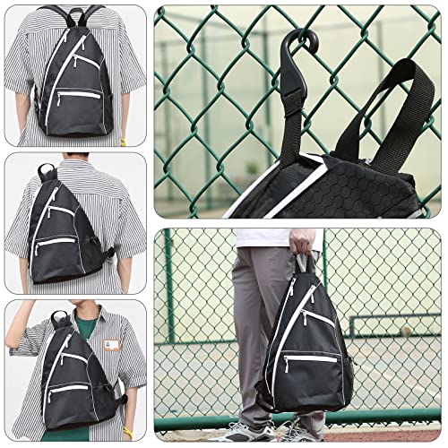 Rzmayis Pickleball Bag Crossbody Sling Bag For Paddle Pickle-Ball Equipment Backpack Men's And Women's Adjustable Bag For Pickleball, Tennis, Racketball (Black-2) #TOP3