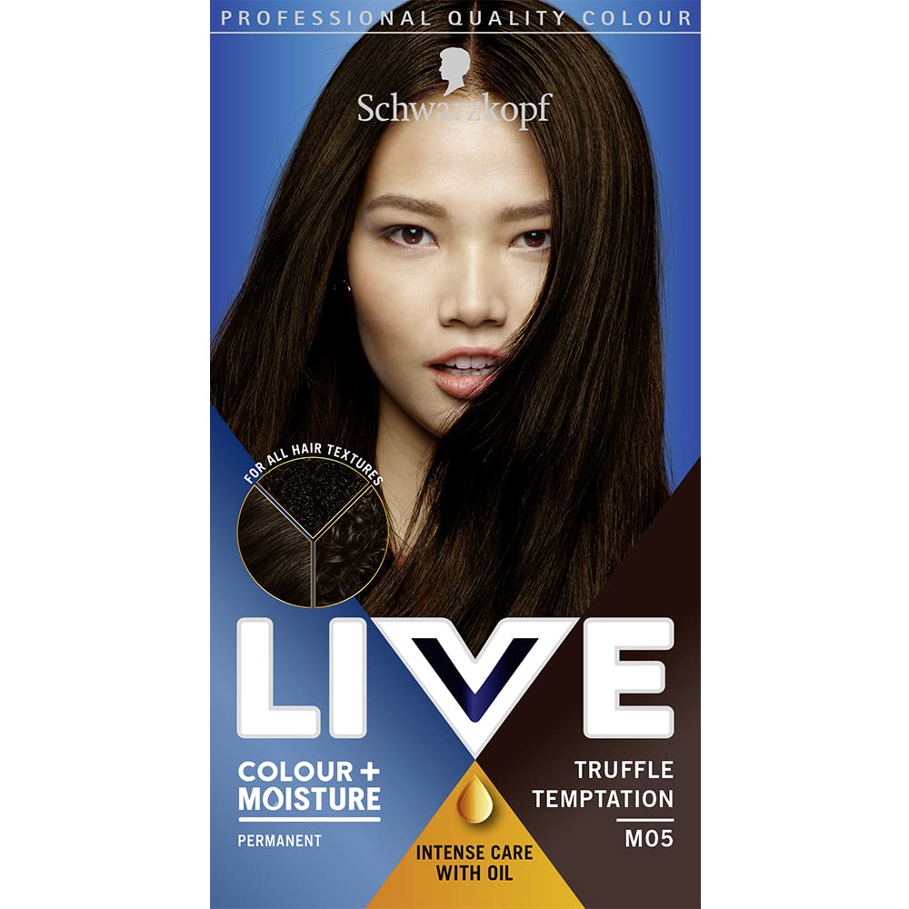 Schwarzkopf Women's Live Colour + Moisture Hair Dye - Black - 3 Pack