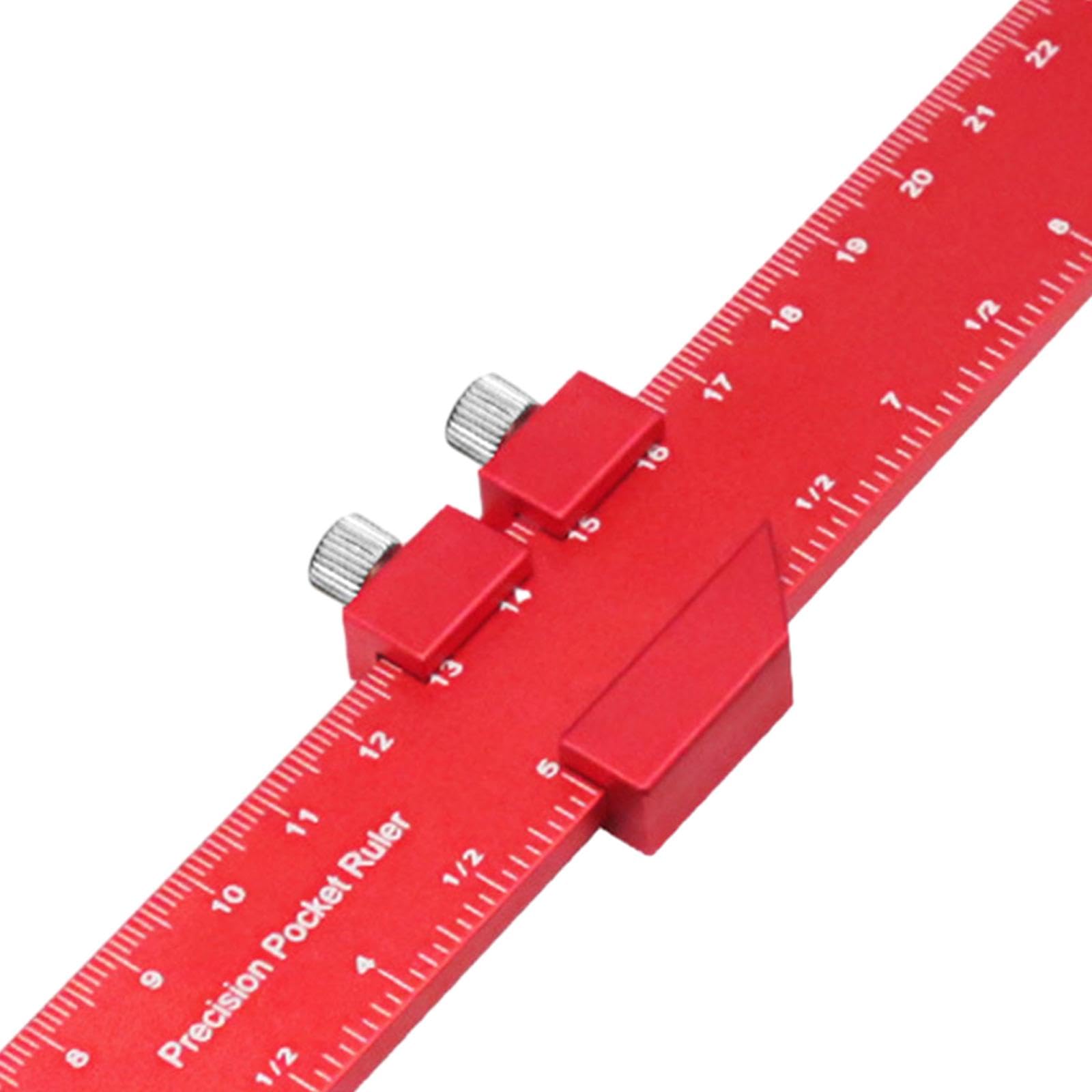 5er-Set Taschenlineal, Aluminium, Holzbearbeitung, Lineal, 45 Grad, gleitend, stabil, 30 cm