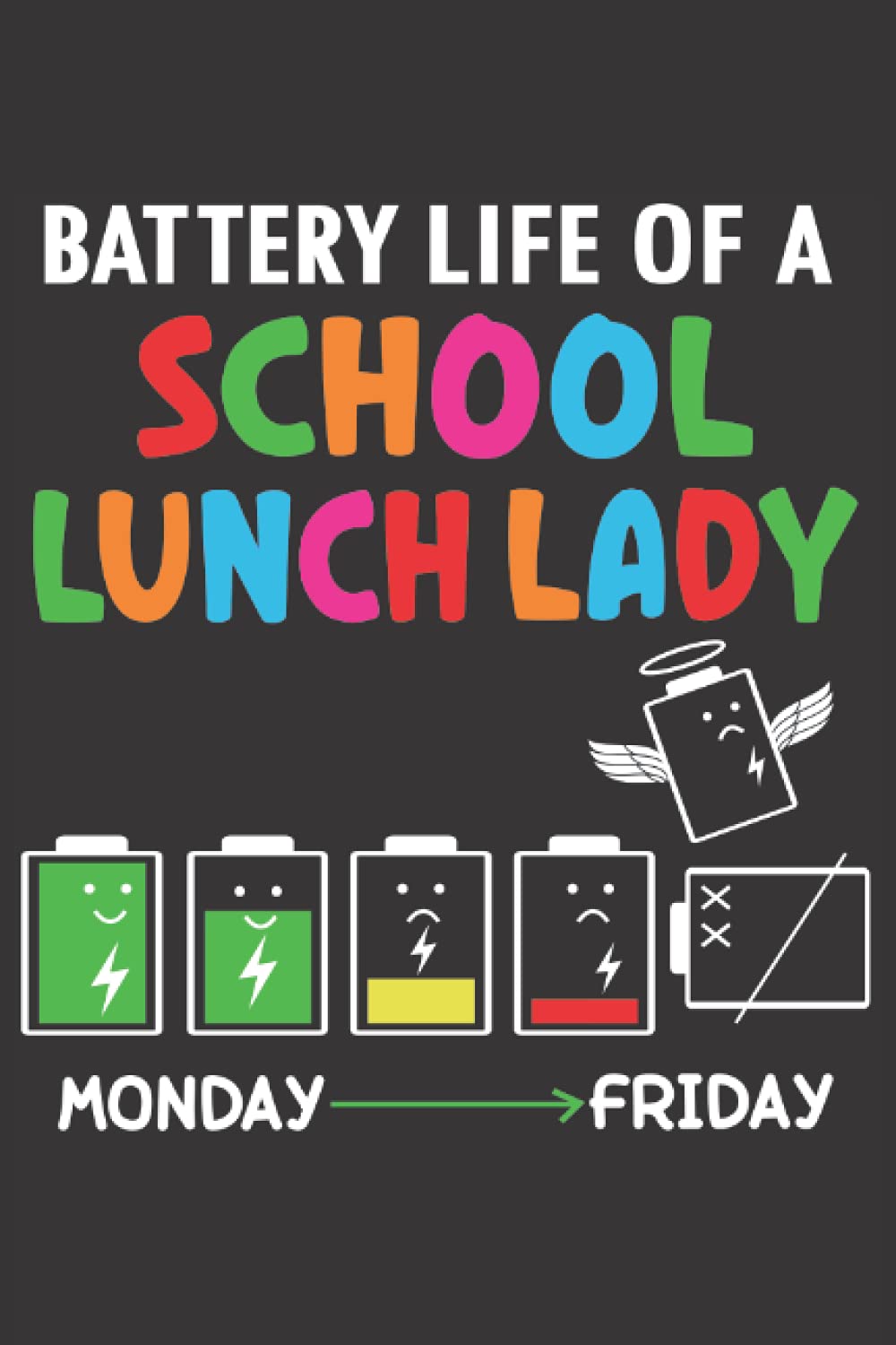 Lunch lady battery life funny lunch lady gifts notebook for school cafeteria workers who cook and serve foods: Funny notebook gift for lunch lady