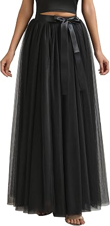 A line Tulle Skirt Long Maxi for Party Prom
