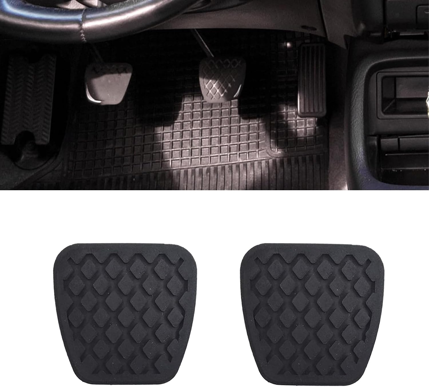 Genuine Style Pedal Pad for Honda Models - Compatible with Part 17816-SK7-000 for Civic Accord Brake Clutch-Set of 3 pcs