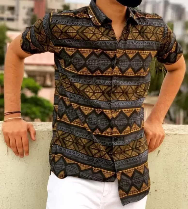 Image of Polly Cotton Solid Half Sleeve Shirt for Men