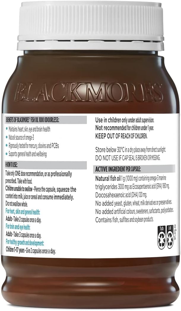 Blackmores Odourless Fish Oil 1000mg 400 Capsules