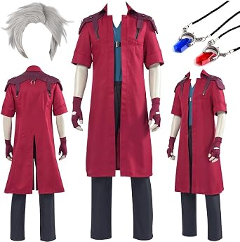 Dante Cosplay Costume Game Dante Costume Red Uniform Halloween Full Set