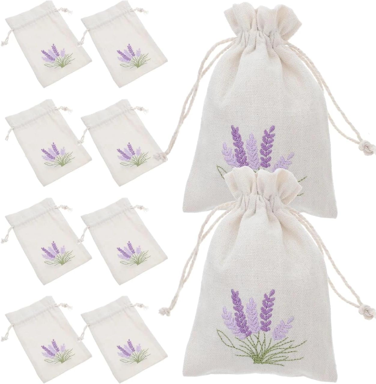 Bolsas Sachet con Cordón de Algodón con Lavanda 10 pcs