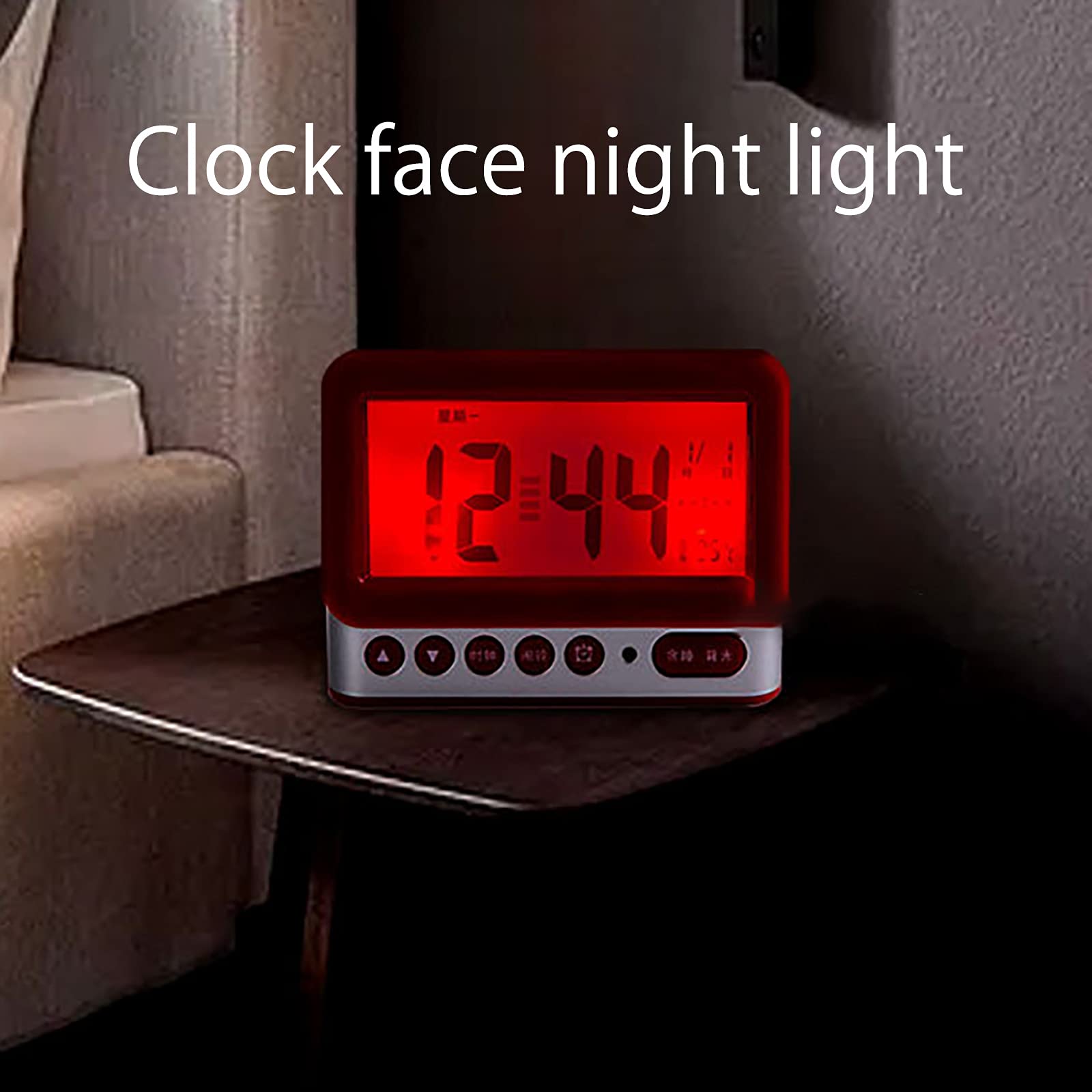Sveglia digale alimentata a batteria Visualizzazione della data dell'ora Orologio da tavolo snooze Orologio LCD a parete 12/24 ore con batteria CR2032  15