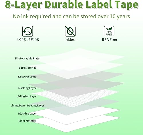 Miniatura 3 de Vixic 1PK 3D11 D1600 - Cinta para etiquetar negra sobre transparente, repuesto para cinta de etiquetas DYMO D1 A45010, 12 pulgada x 23 pies, cinta