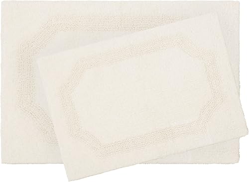 Miniatura 9 de Laura Ashley - Tapete de baño reversible de algodón, decoración de baño de alta calidad, lavable a máquina, altamente absorbente, juego de 2 piezas,