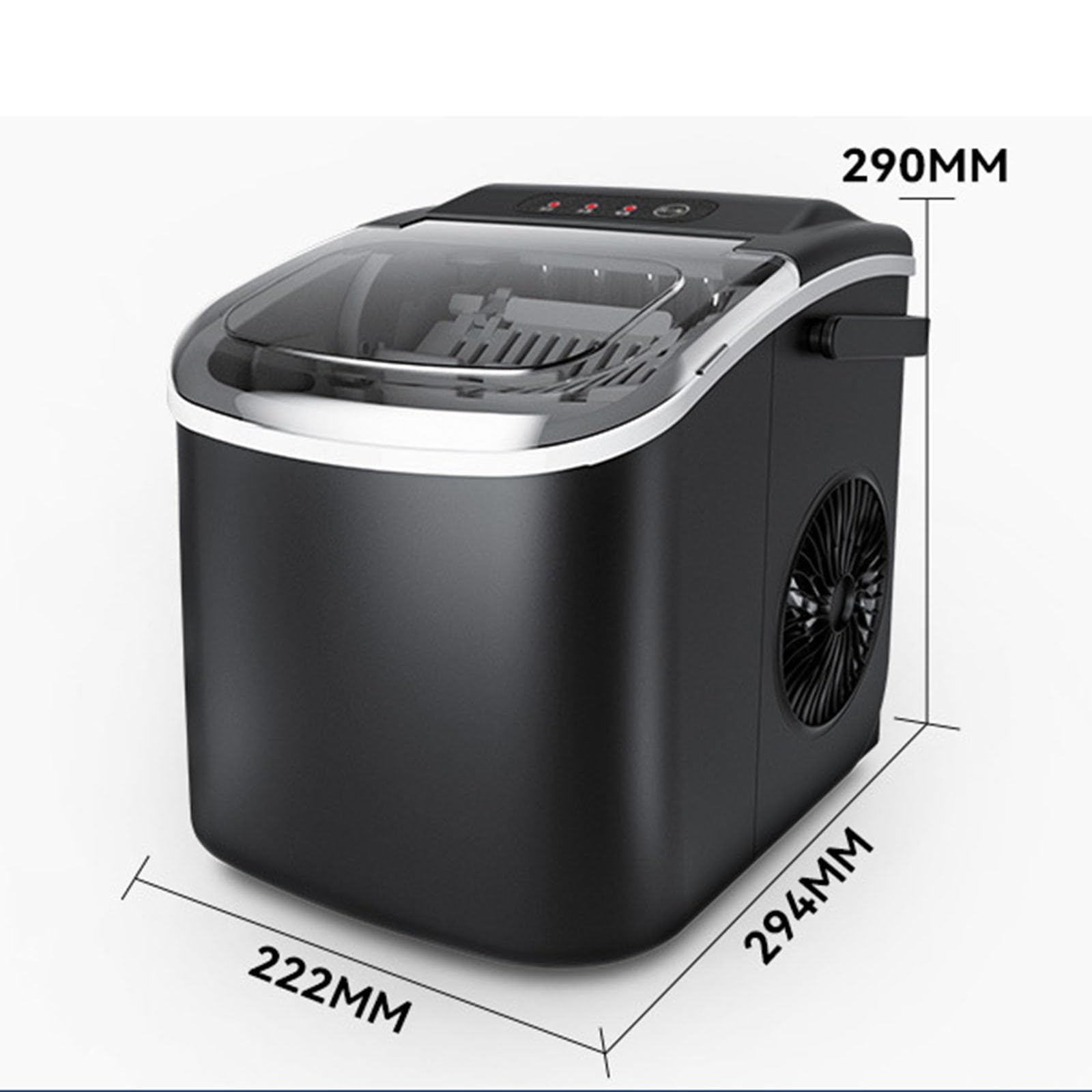 TYYMSMK Home Ice Maker, 95W High-Efficiency Ice Making, 1.3L Water Tank, 15kg/24 Hours, Mini Fully Automatic