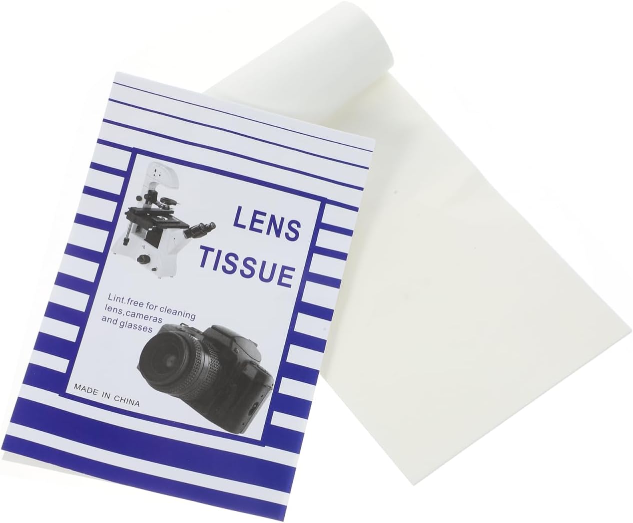 100pcs Lens Cleaning Paper, 10x15cm Dry Lens Tissue Cleaner Eyeglass Clean Paper Cloth for Camera Lense, Glass Microscope, Magnifiers, White, 2 Booklets