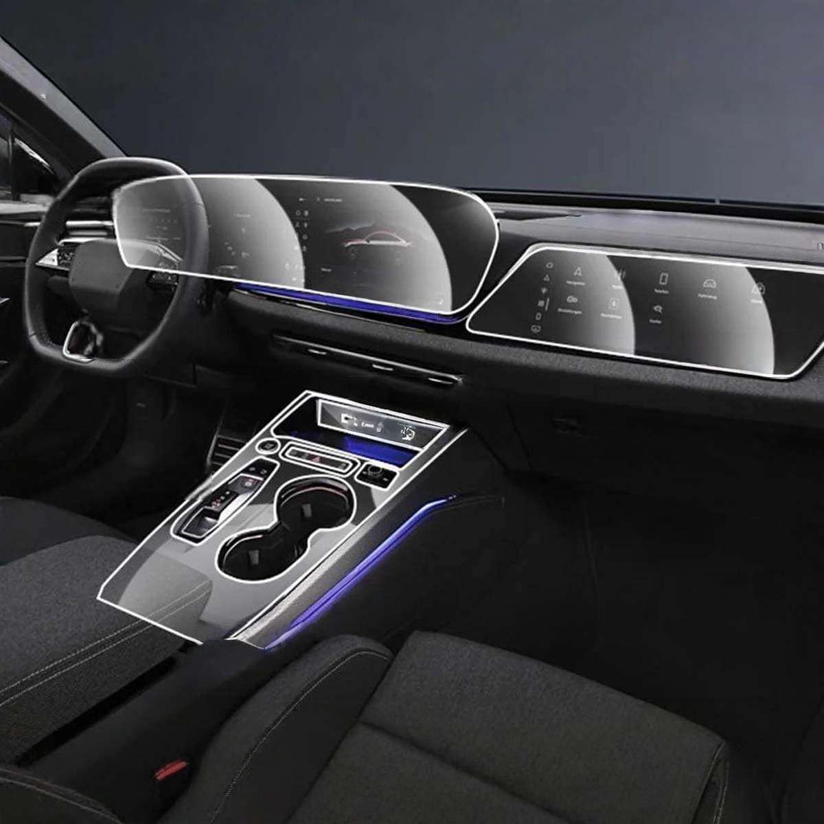 Car Interior Center Console Media Dashboard Navigation TPU Protector Film Anti-Scratch, for Audi A6 2025