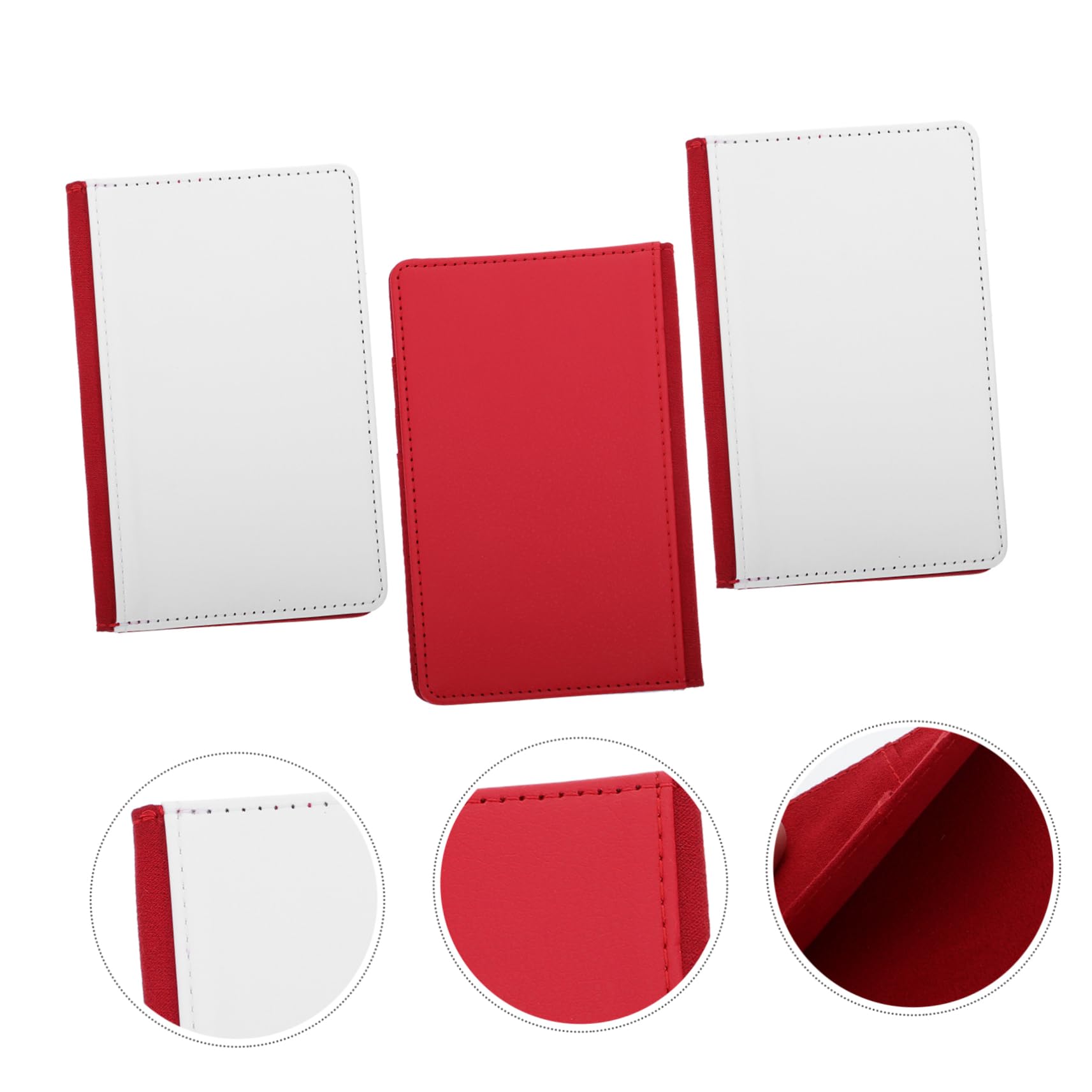 Holibanna Billetera de Viaje Roja de Cuero PU 3 Piezas Gran Capacidad y Diseño Práctico para Organizar Pasaportes y Tarjetas de Forma Segura