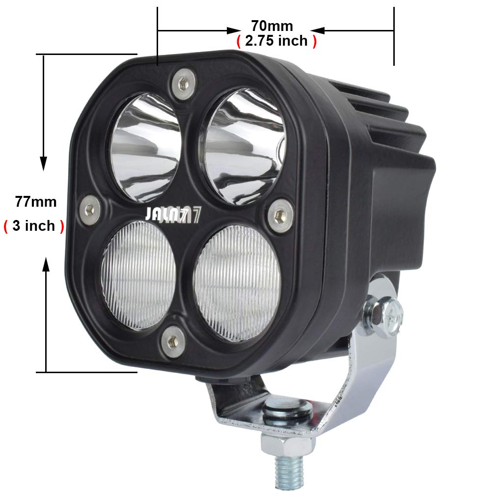 2Pcs LED Faro Delantero de Coche 40W Luz Antiniebla Foco de Trabajo Combo 12V 24V 4500lm Impermeable 4led Cuadrado Luz Blanca para Moto Tractor Barco Camión ATV UTV SUV