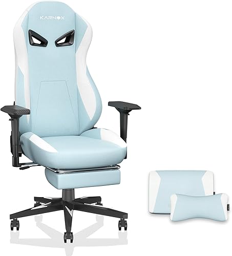 KORNOX - Silla ergonómica de tela con reposapiés para adultos, silla de oficina con respaldo alto, silla de juegos de carreras de tela ajustable en