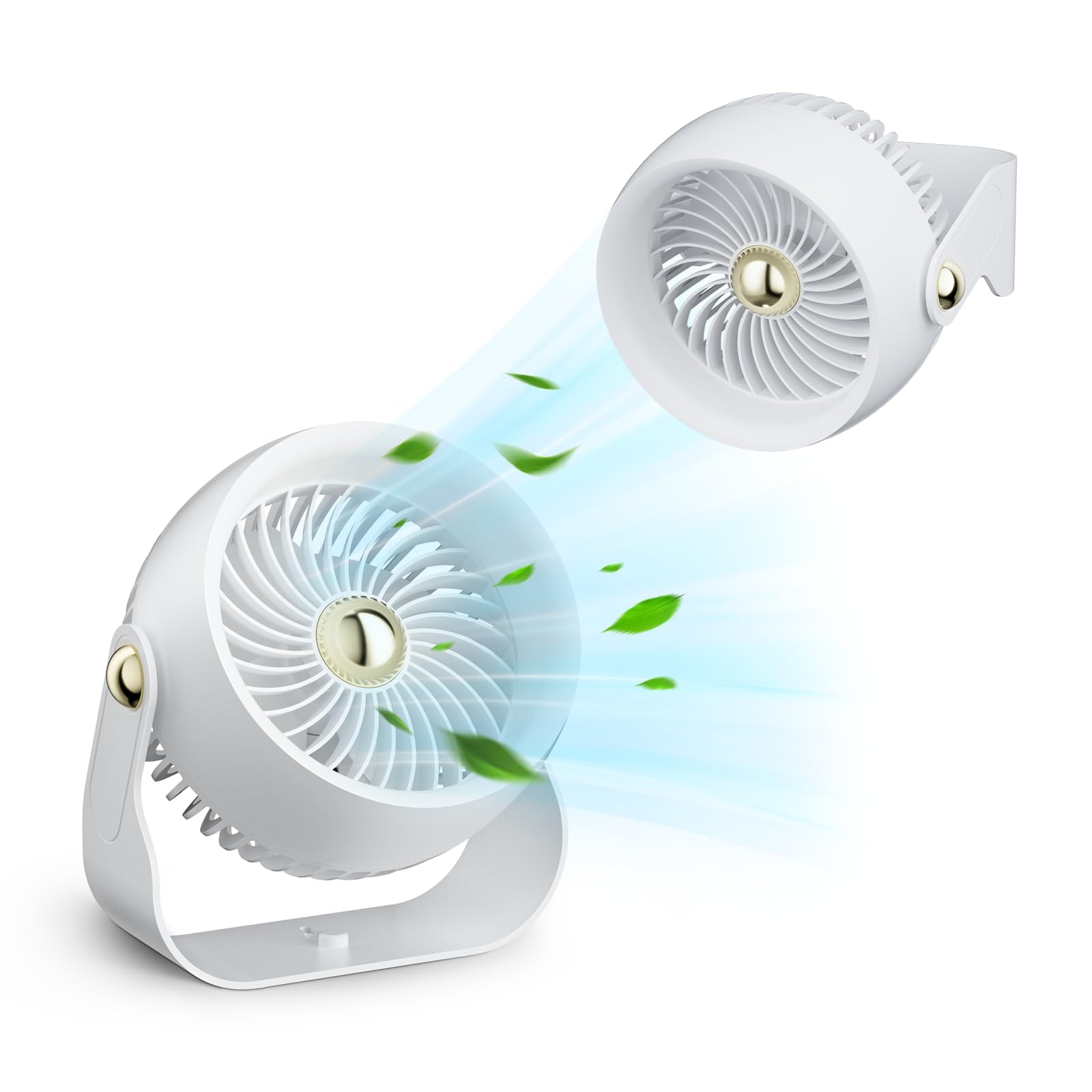 Sponsored Ad – Desktop Fan, 6-Inch Quiet Portable Table Fan with 3 Speeds, Strong Airflow, Desk and Wall Mount Fan, 360° Rotate Personal Cooling Fan for Bedroom, Home, Office, Travel, White