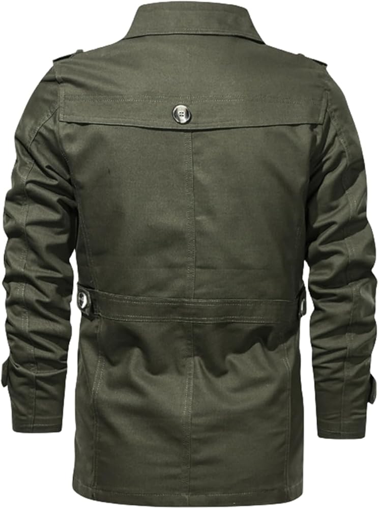 Mens Slim Fit Lightweight Sportswear Jacket Stand Collar Military