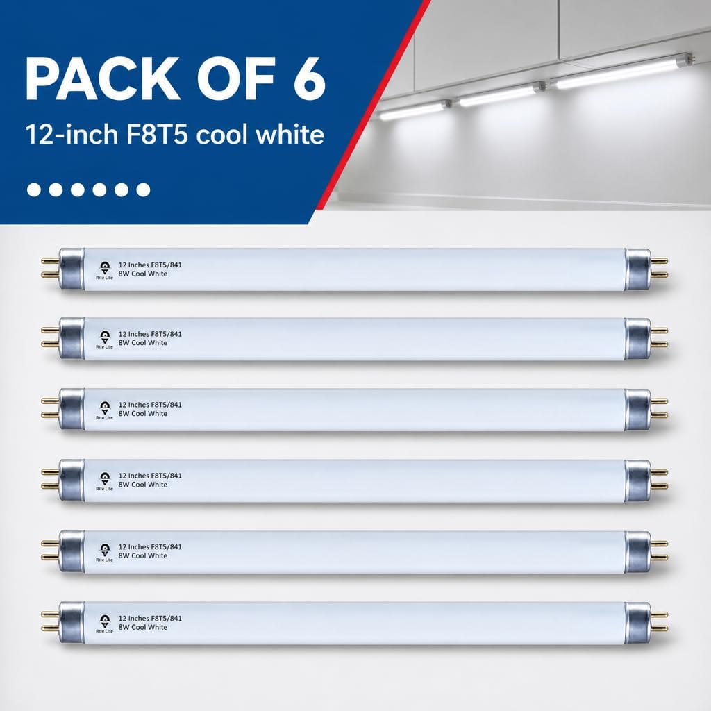 F8T5/CW Fluorescent Bulbs, 12 Inch, Cool White, Pack of 6 image 2