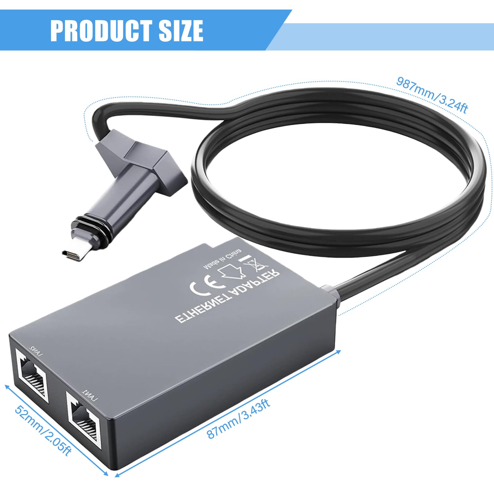 Adaptateur Ethernet Starlink Gen 2 Double Multi-Ports RJ45 1Gbps