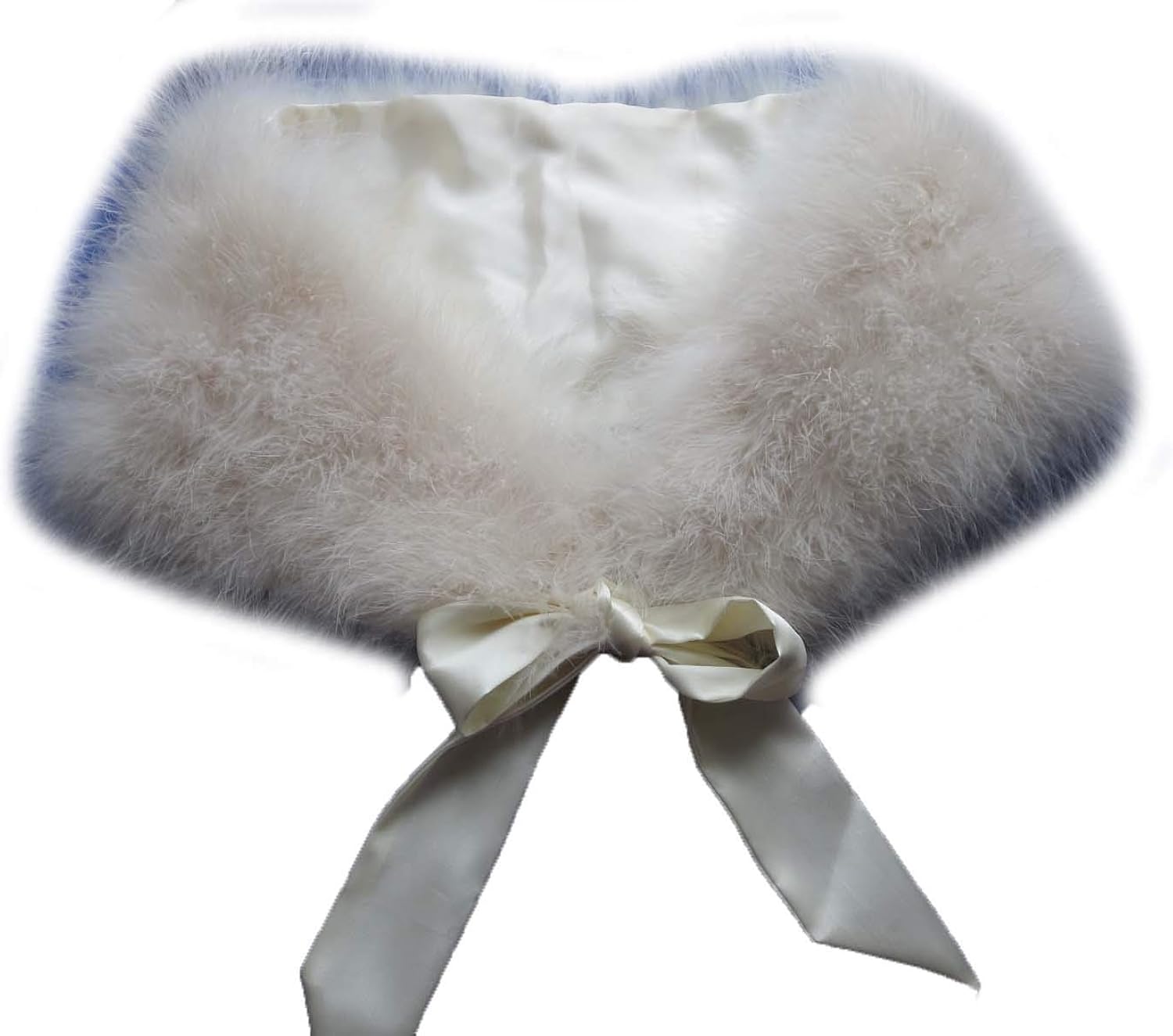 XUYUZUAU Real Ostrich Feather Cape With Silk ribbon Scarf Party protect your shoulders (cream colour) : Clothing, Shoes & Jewelry