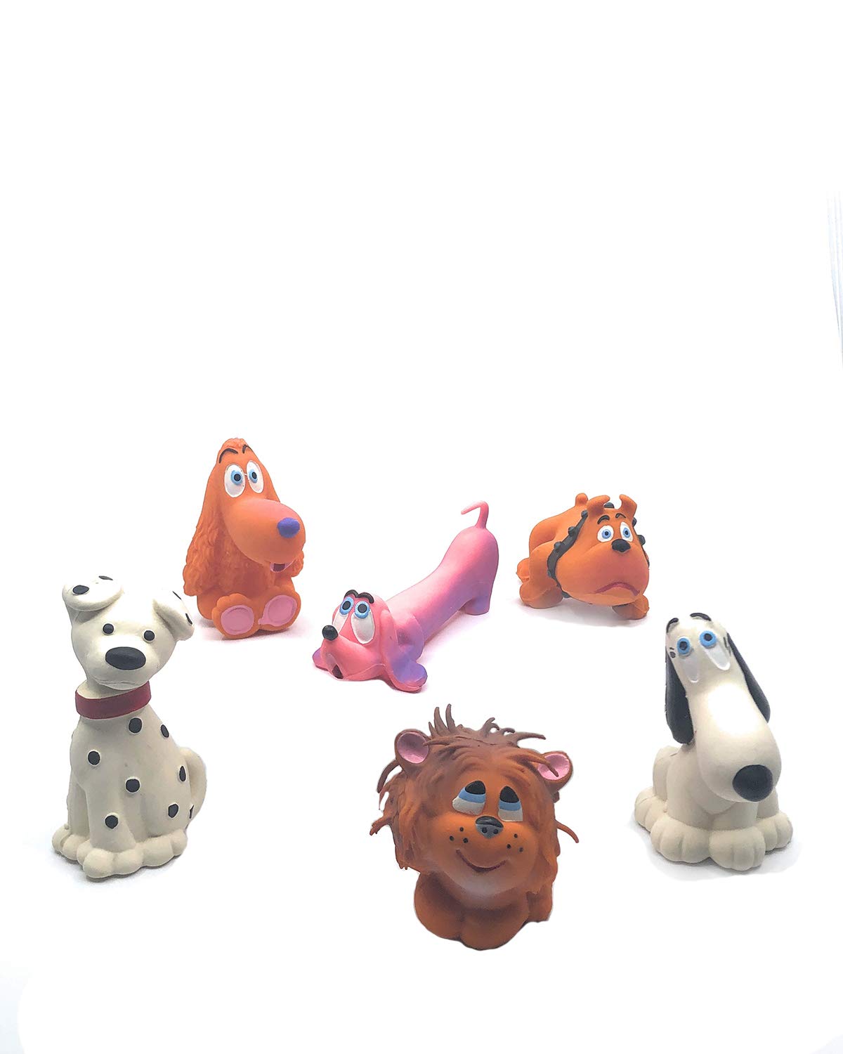 Lucas b Natural Dog ToysSet 6 Extra Small Squeaky for Small Puppy Tiny Rubber (Latex) Complies with Same Safety Standards as Children’s ( May Vary)