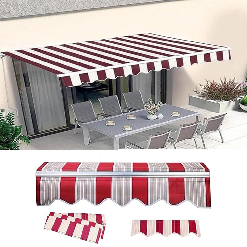 4 x 3 m ning tessuto per patio impermeabile copertura solare tela di ricambio manuale retrattile ning panno in poliestere (giallo 2,5 x 1,5 m)