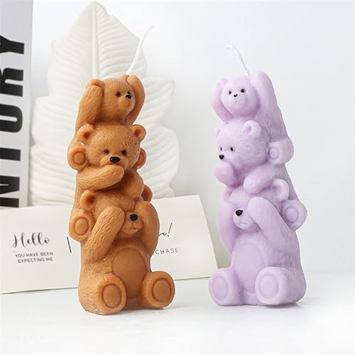 Vista 15 de Molde de vela de mono apilable 3D, molde de silicona para fondant, chocolate, decoración de pasteles, velas, jabón, arcilla polimérica, adorno